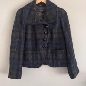 Weekend MaxMara Plaid Blazer Jacket Wool Alpaca Mohair Blend